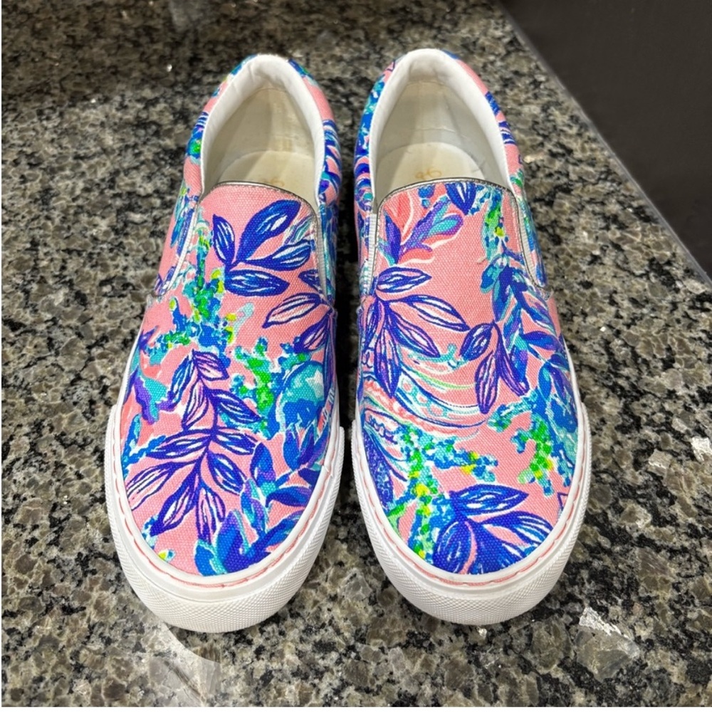 Lilly Pulitzer Pink Floral Slip-On Sneakers